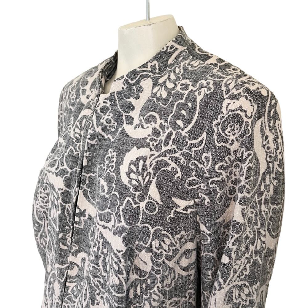 KAREN SCOTT Long Sleeve Floral Blazer Jacket in Blue & White  SZ 2X - Picture 3 of 9